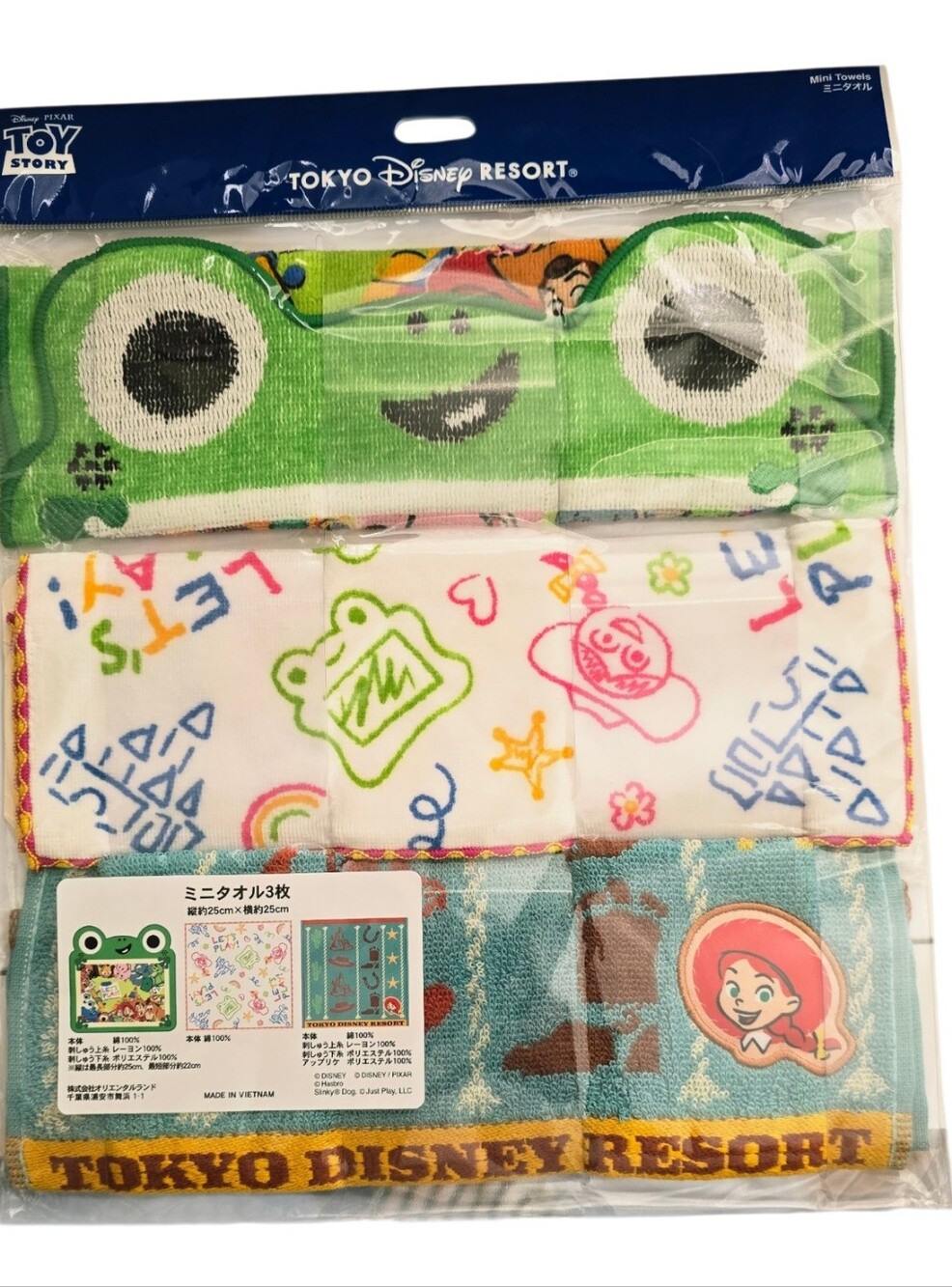 Tokyo Disney Resort Toy Story Mini Towel Set of 3 Jessie Pixar NWT - Picture 2 of 8